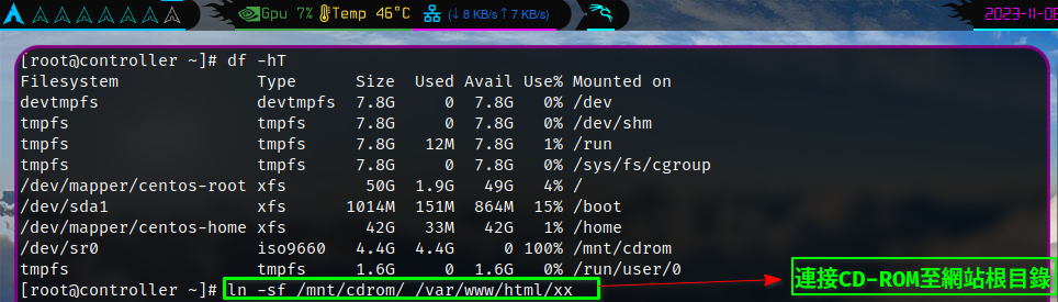 鏈接CD-ROM到Apache網站目錄