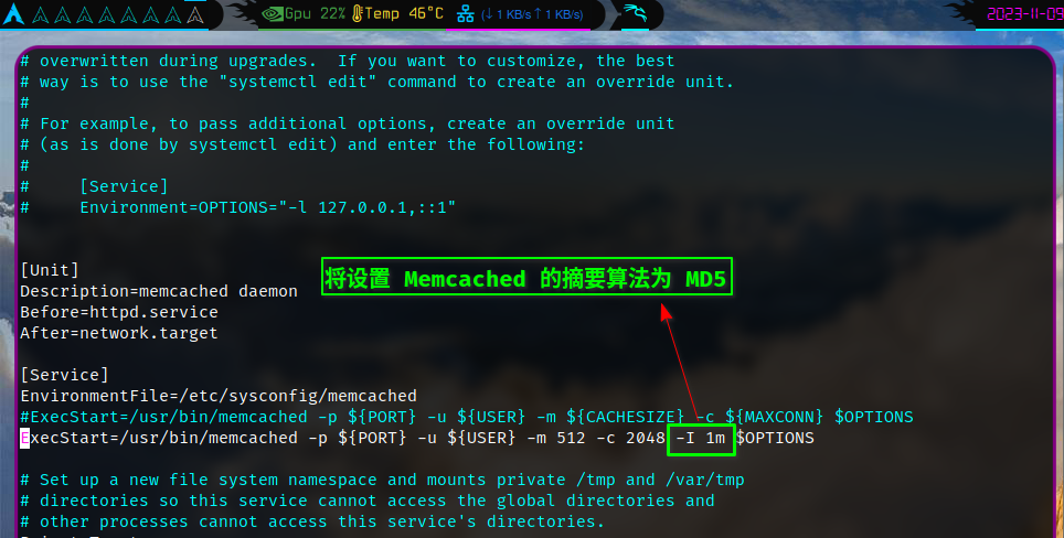 配置Memecached服務單元