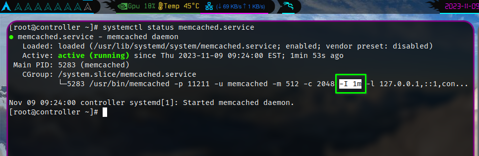 查看Memecached服務單元狀態