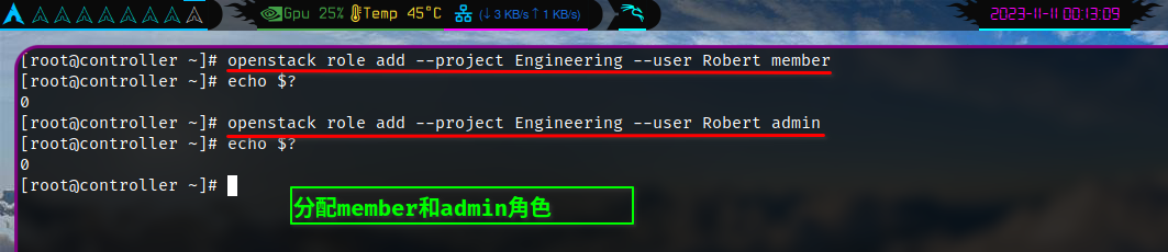 分配member和admin角色