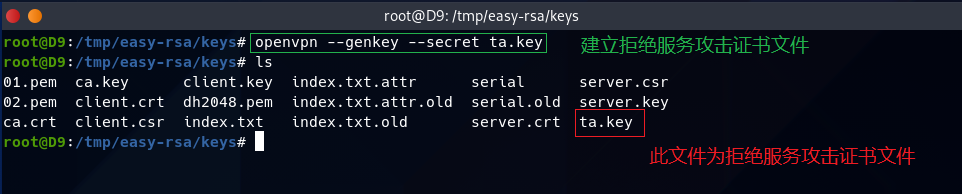 生成拒绝服务攻击证书文件